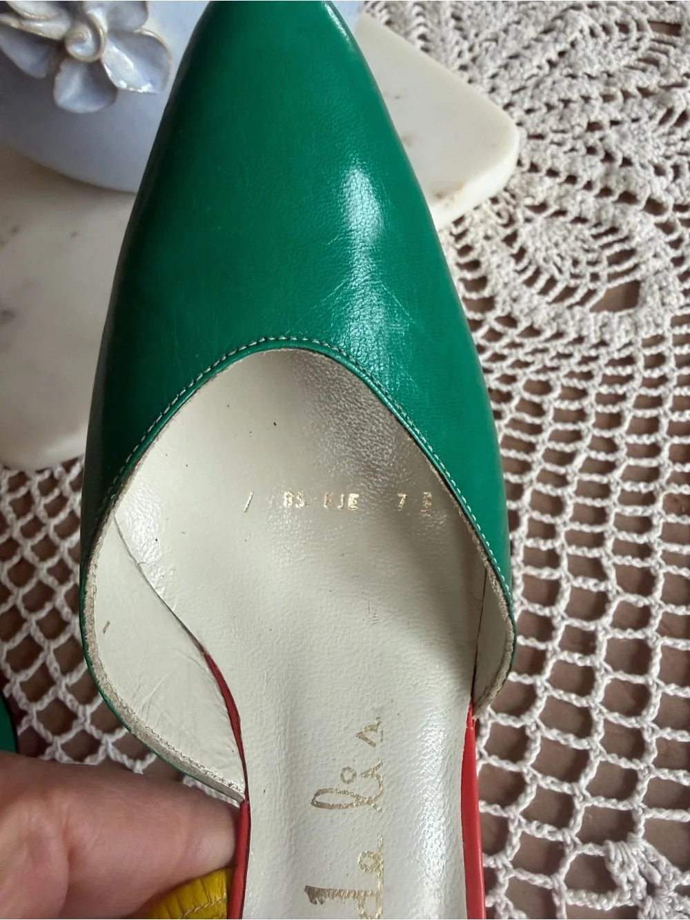 ✨Vintage dabal de lis Leather Slingback Heels